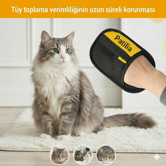 Patilia Çift Taraflı Evcil Hayvan Tarama Eldiveni